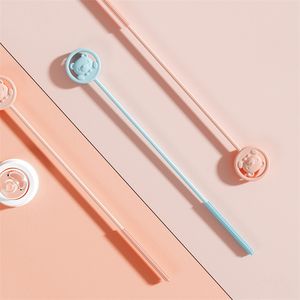 Fashion Cartoon Full Silicone Straw Brush Glass Test Tube Cleaning Brushes thickened and long hair