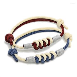 Catena a maglie Meetvii Handmade Knot Thread Milan Corda Bracciale per gli amanti Distanza Coppia Bracciale Minimalista Yoga Meditazione Gioielli Inte22