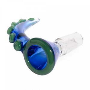 Replaceable Smoking Colorful Octopus Non-slip Ox Horn Handle Glass 14MM 18MM Male Joint Bowl Filter Herb Tobacco Oil Rigs Bongs Silicone Hookah Waterpipe Tool DHL