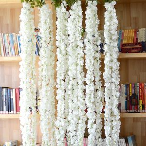 1.45M/4.75FT Artificial Flowers Vine Encryption Wisteria Flores String Hydrangea Rattan For Home Wedding Garden Decoration 20Pcs