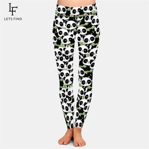 LETSFIND Leggings completi di nuovo arrivo Fashion Cute Panda Stampa Leggings fitness da donna a vita alta Plus Size 201014