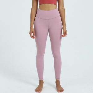 Frauen-Yoga-Hosen, klassischer Druck, nackter Pfirsich, Hüfte, hohe Taille, Fitness-Hose, Sport, Lift, eng, neun Leggings, 25