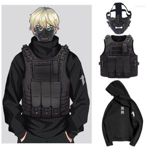 Mäns västar Sport med midjeväska män multifunktionjackor rockar Techwear Breattable Pocket Utility Tactical Streetwear Pubg Outdoor Phin22