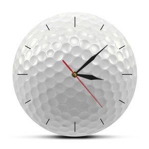 Väggklockor golf boll rund ramlös klocka tyst non ticking 3d vision dekorativ klocka sportklubb konst golfare gåva vägg clockswall