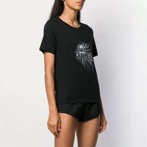 Sommer Frauen Kleidung Mode Brief Drucken T-shirt 100% Baumwolle Casual Tops Plus Größe T schwarz Weiß Weibliche Marke T-shirts 220408