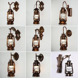 Wall Lamps Retro Loft LED E27 Lamp Bulb Kitchen Art Dining Room Bed Study Antique Glass Industrial Light Fixture