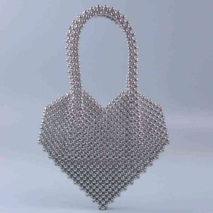 Mode Herzform Handtasche exquisite Perlenabendtasche für weibliche Ankünfte handgefertigt gewebt