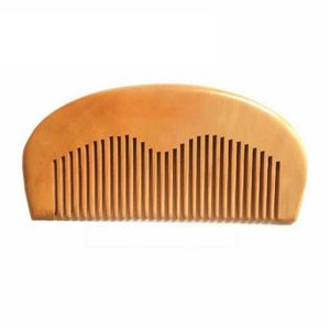 Natural Wood Peach Comb Hair Brushes Portable Men's Wooden Beard Comb With Custom Logo