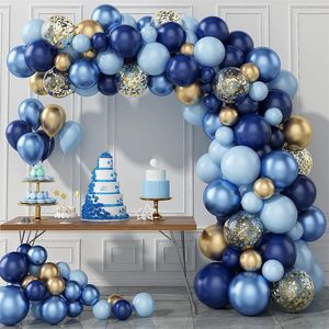 97pcs / set Night Blue Metallic Gold Balloon Chain Confetti Compleanno Baby Shower Impegni Festa Sfondo Decorazioni Forniture MJ0709