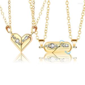 Chokers Pair Magnetic Couple Necklace Heart Shape Opposites Attracting Lover XIN-Chokers Sidn22