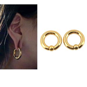 BODY PUNK Gold Plugs und Tunnel, Piercing-Gewichte, Keilrahmen, Expander, Ohrmessgerät, BCR, unverlierbarer Kugelverschluss, Nasen-Septum-Ring, 6 mm