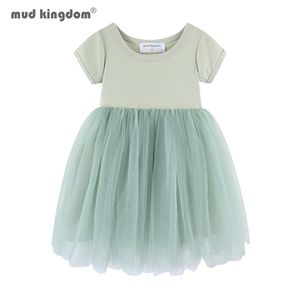 Mudkingdom Sparkly Girls Tutu Dress Short Sleeve Wedding Princess Party Dresses for Girl Tulle Clothes Children Summer Costumes 220426