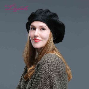liliyabaiheクラシックスタイルの女性帽子アンゴラソリッドカラーベレー柔らかいゆるいゆったりと快適な高品質の帽子j220722