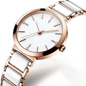 Klasyczne zegarki kwarcowe panie pasek ceramiczny Wodoodporne damskie Watch Fashion Gift for Women Oriologio di Lusso Sports Style