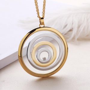 Pendant Necklaces Classic Europe Luxury Jewelry Long For Women 3 Size Glass Moving Stone Charms Anniversary GiftsPendantPendantPendant Sidn2