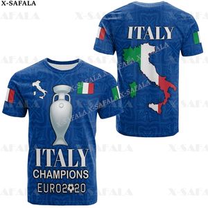 Itália Nome Personalizado e Número Fãs Futebol Futebol 3D Impresso T-shirt de Alta Qualidade Verão Redondo Pescoço Homens Feminino Casual Top-8 220619