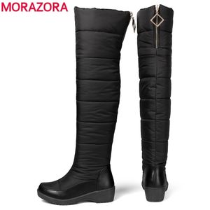 Morazora 2021 New Winter Snow Boots Women shice fur fur very the knee boots fitho waterproof boots high boots shoes 3544 y200915