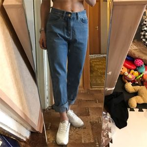 Hohe Taille Plus Size Boyfriend-Jeans für Frauen Mom Jeans Cintura Alta Vintage Ganzkörper-Denim-Jeans-Hose T200104