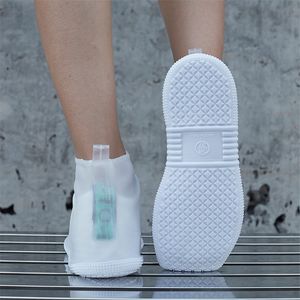 2019 New Fashion Rain Boots مقاومة للماء PVC Rubber Boots أحذية مائية غير انزلاقية تغطية يوم ممطر الرجال والنساء غطاء أحذية T200117