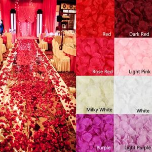 Ghirlande di fiori decorativi 100/500/1000pcs Accessori per feste di matrimonio Fiore artificiale Petalo di rosa Petali finti Decorazione di matrimonio per Vale