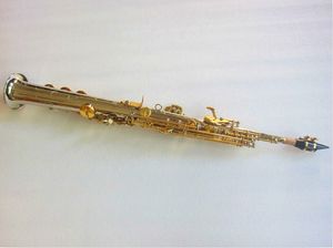 Yepyeni yüksek kaliteli düz soprano saksafon nikel gümüş altın anahtar sax soprano ağızlık ligatür saz ve sert kutu