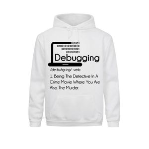 Felpe con cappuccio da uomo Felpe Debugging Definition Felpa con cappuccio programmatori Coding Gift Pullover in cotone T-shirt a maniche lunghe da uomo Colletto tondo Vint