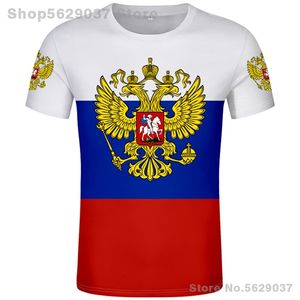 ロシアTシャツ無料カスタムメイド名番号RUSソーシャル主義TシャツFLAGロシア人CCCP USSR DIY ROSSIYSKAYA ru Soviet Union Cless220702