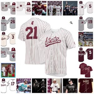 Camisa de beisebol 2022 NCAA Stitched Mississippi State Bulldogs 34 Hunter Renfroe 28 Chris Stratton 8 Ed Easley 28 Paul Maholm 17 Matt Ginter Eric Dubose Jacob Lindgren