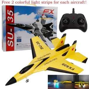 SU35 2.4G Remote Control Fighter Hobby Glider Airplane Epp Foam Toy RC Plane Chargeable Batter 220621