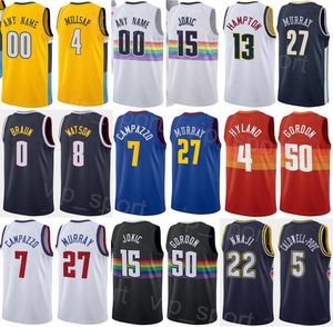 Printed Man Youth Basketball City Kentavious Caldwell-Pope Jersey 5 Christian Braun 0 Peyton Watson 8 DeMarcus Cousins 4 Zeke Nnaji 22 Ish Smith 4 Association Shirt