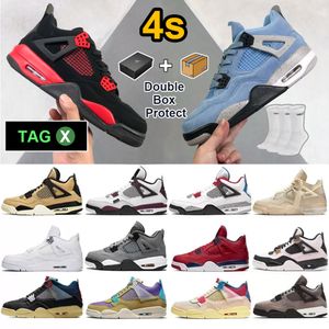 2023 S 2022 Sail 4 4s Scarpe da pallacanestro da uomo Sneakers Rebellionaire Heritage University Blue Fire Red Oreo Bred Black Cat Dark Mocha White Cement scarpe da ginnastica sportive da donna