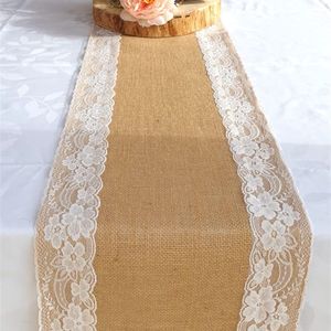 Natural Vintage Jute Linen Hessian Burrap Table Tyg Runner Country Event Wedding Decoration Party Decor Supplies 01 16 220615