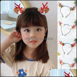 Headbands Hair Jewelry Christmas Hairbands For Girls Cute Deer Ear Kids Antler Bands Plastic Hoop Accessories Js96T