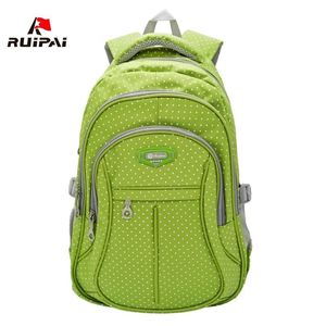 Ruipai Nylon Women School Bags Orthopedic Girls Dot Printing School Bags For Teenagers Boy Student Children Backpack Y200328