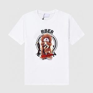 Designer Tide T Shirts Bberry Bröstbrev Laminat tryck Kortärmad Hög Street Loose Oversize Casual T-shirt 100% Rena bomullstoppar för män och kvinnor S-2XL # 28