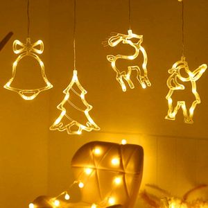 Elk Bell String Light LED Décor de Noël pour la maison suspendue Garland Arbre de Noël Décor Ornement Navidad Noël Cadeau Année 201203