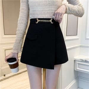 Jxmyy novo shorts de lã mulheres outono e inverno desgaste hakama botas fundo de botas de cintura alta pants largamente calças saia 210412