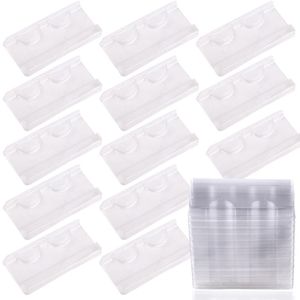 False Eyelashes Wholesale 50/100Pcs Lash Tray Clear Eyelash Box Package Case Holder Transparent 25mm Empty Lashes Trays Storage Packaging