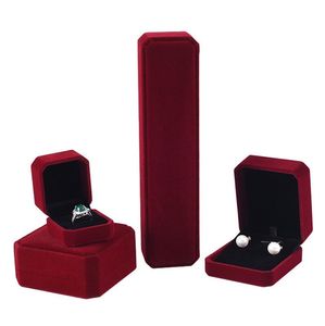 Caixa de joias de veludo Colar Anel Brincos Estojo Pulseira Pingente Organizador Titular Caixas de embalagem de presente para proposta de casamento