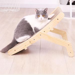 Drewniany kota Scratcher kartonowa sofa kota z łóżkiem szlifierki Pazury zabawki papierowy papierowy desca mebla Protector Akcesoria