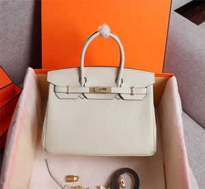 Birkin Bag Tote Diseñador de bolso Mujer Mujeres Cowskin COOLUININO Fashion Fashion Charfm con correas y caja de embalaje en venta
