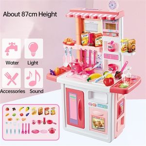 Bambini grande set da cucina Giochi di imitazione giocattoli Cucinare cibo Gioco in miniatura fare casa giocattolo educativo regalo per ragazza bambino D133 LJ201211