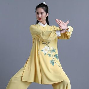 Ethnic Clothing Morning Sportswear Chinese Warrior Costume Wushu Uniform Female Outfit Print Traditional Tang Suit Tai Chi T2318Ethnic EthnE