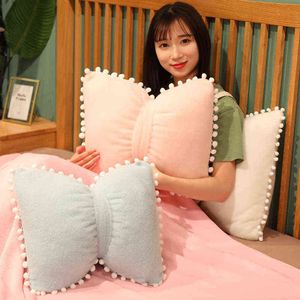 Cm kemer şekilli peluş yastık güzel battaniye bebeklerle ev dolu yumuşak yatak oyuncakları kız için rahat j220704