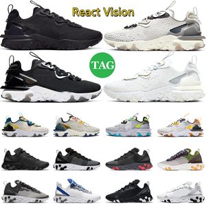 React Vision Running Shoes Element Men Kvinnor Triple Black White Iridescent Stora Grey Honeycomb Phantom Mens Trainers Sport Sneakers