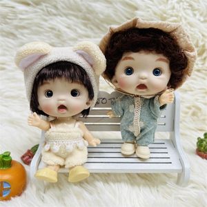 Mini 112 Puppe Niedlicher überraschter Gesichtsausdruck Jungen Mädchen OB11 Palm Puppen mit Kleidung 10 cm Puppe Mädchen Geschenk Spielzeug 220816