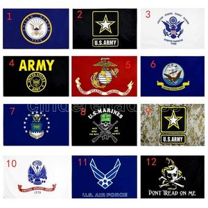 ABD Ordusu Bayrağı Hava Kuvvetleri Kafatası Gadsden Camo Ordusu Banner ABD Denizcileri USMC 13 Stilleri Doğrudan Fabrika Toptan 3x5fts 90x150 cm SXA7
