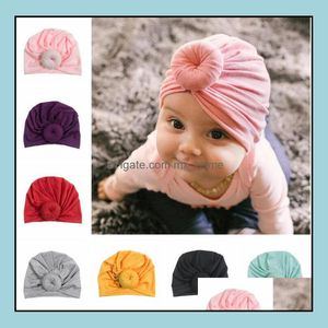 CAPS HATSヨーロッパ幼児の女の子の帽子結び目帽子の子供幼児幼児ビーニーターバン子供ヘアアクセサリーM189 D MXHOME DHCGJ