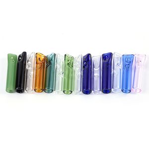 Heady Colorful Style Pyrex Glass Oil Burner Pipe Straight Tube Hand Pipes Mini Oil Dab Rigs Smoking Tobacco Pipes Accessories SW47 Nano Plating