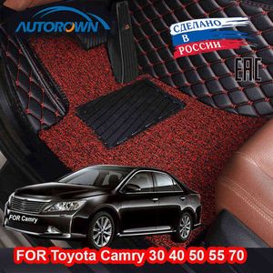 3D Car Floor Mat For Toyota Camry 70 50 55 40 30, 2006-2019 Leather Car Floor Mats Waterproof Automobiles Interior Accessories W220328